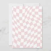 Roze racewagen Fast One Girl Eerste Verjaardag Kaart (Achterkant)