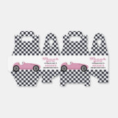 Roze racewedstrijd met roze racepartij gecheckt bedankdoosjes (Uitgevouwen)