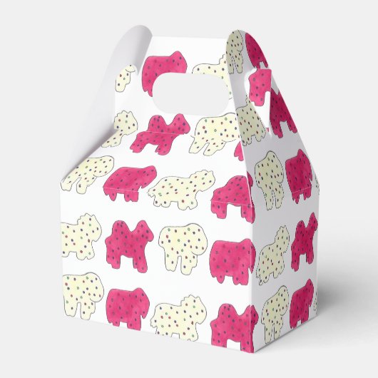 Roze rackers Koekjes Circus Birthday Party Bedankdoosjes (Achterkant)