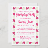 Roze rackers Koekjes Circus Birthday Party Kaart (Voorkant)