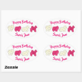 Roze rackers Koekjes Circus Birthday Party Ovale Sticker (Vel)