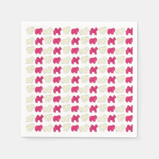 Roze rackers Koekjes Circus Birthday Party Servet (Voorkant)