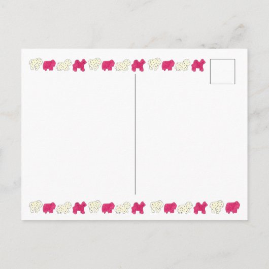 Roze rackers Koekjes Circus Birthday Party Uitnodiging Briefkaart (Achterkant)