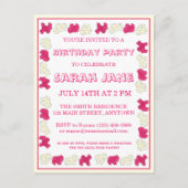 Roze rackers Koekjes Circus Birthday Party Uitnodiging Briefkaart (Voorkant)