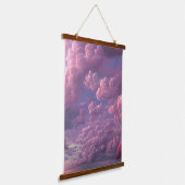 Roze radiant wolken hangend wandkleed (Gebogen)