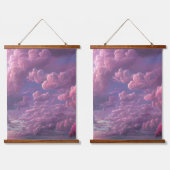 Roze radiant wolken hangend wandkleed (Dubbel)