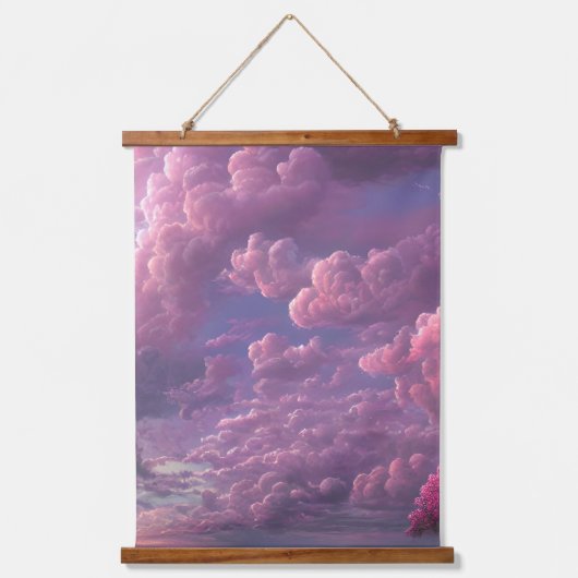 Roze radiant wolken hangend wandkleed (Voorkant 2)