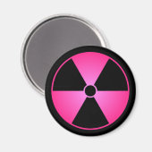 Roze radiatiesymbool magneet (Voorkant / Achterkant)
