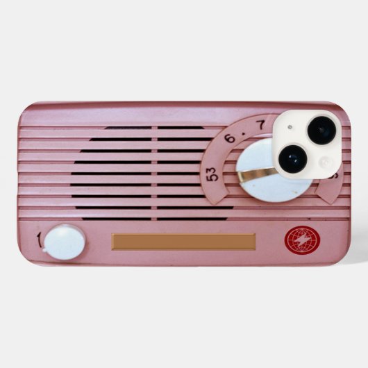 Roze radio Case-Mate iPhone case (Achterkant (horizontaal))