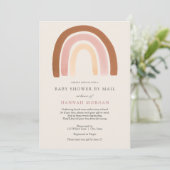 Roze Rainbow Baby shower per Mail uitnodiging (Staand voorkant)