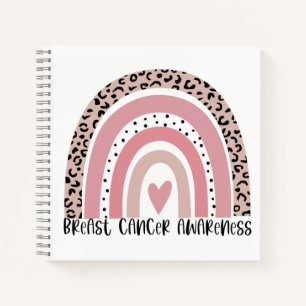 Roze Rainbow Breast Cancer Awareness Journal Notitieboek
