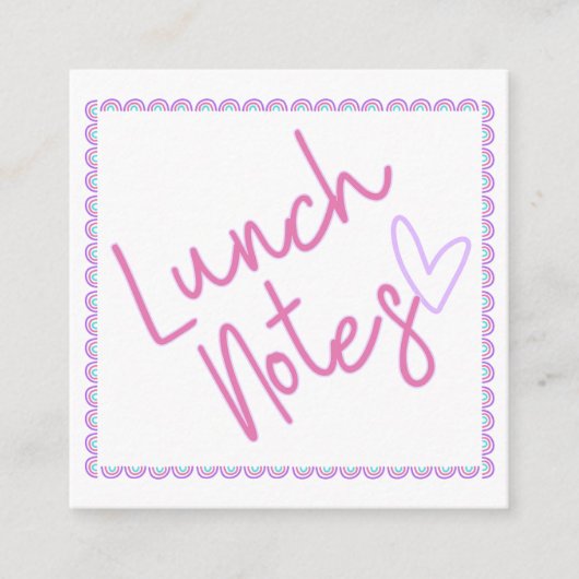 Roze Rainbow Lunch Notities (Voorkant)