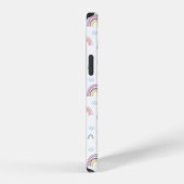 Roze Rainbows Clouds Boho Design iPhone Hoesje (Rechterkant)