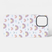 Roze Rainbows Clouds Boho Design iPhone Hoesje (Achterkant horizontaal)