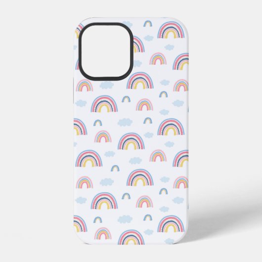 Roze Rainbows Clouds Boho Design iPhone Hoesje (Achterkant)