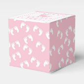 Roze ram en voetafdruk Baby shower van cute Girl Bedankdoosjes (Voorkant Zijde)