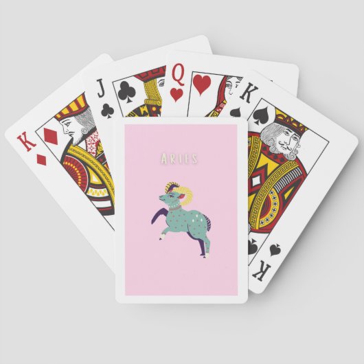 Roze Ram, sterrenbeeld, sterrenbeeld afdruk Pokerkaarten (Achterkant)