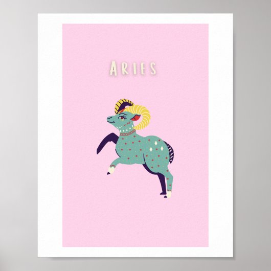 Roze Ram, sterrenbeeld, sterrenbeeld afdruk Poster (Voorkant)