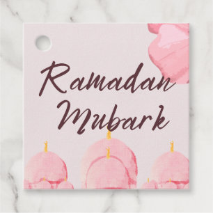 Roze ramadan bedankjes labels