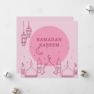 Roze ramadan Kareem Kaart