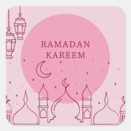 Roze Ramadan Kareem vakantieplein Sticker
