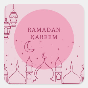 Roze Ramadan Kareem vakantieplein Sticker
