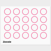 Roze rand blanco ronde sticker (Vel)