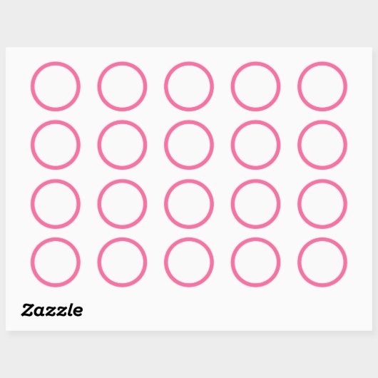 Roze rand blanco ronde sticker (Vel)