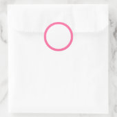 Roze rand blanco ronde sticker (Tas)