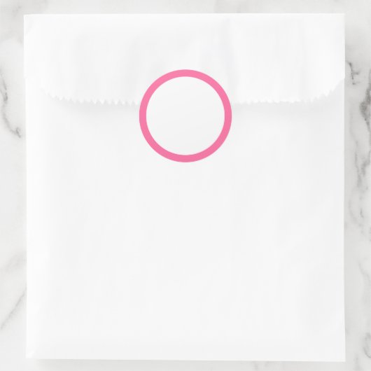 Roze rand blanco ronde sticker (Tas)