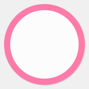 Roze rand blanco ronde sticker