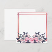 Roze rand bloemboeket kaart (Voorkant / Achterkant)