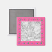 Roze Rand Bloemen 012 Foto Magneet (Voorkant / Achterkant)