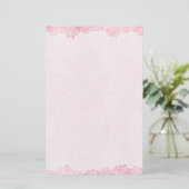  roze rand briefpapier (Staand voorkant)