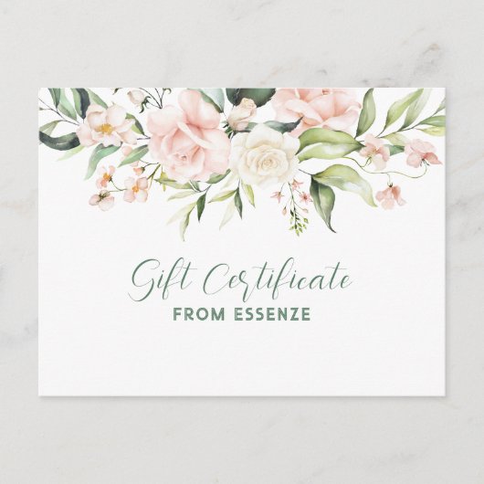 Roze rand Gift Certificate Briefkaart (Voorkant)