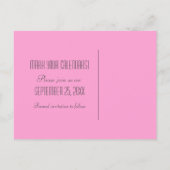 Roze rand Medallion Save the Date Briefkaart (Achterkant)