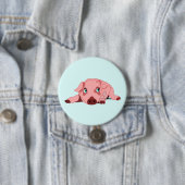 Roze rand met blauwe ogen Button - Uw kleur (In situ)