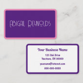 Roze rand op Paars Visitekaartje (Voorkant / Achterkant)