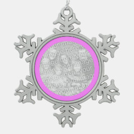 Roze rand rond tin sneeuwvlok ornament