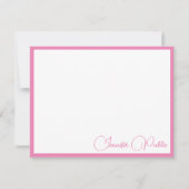 Roze Rand Typografie Script Naam Sjabloon Wit (Voorkant)