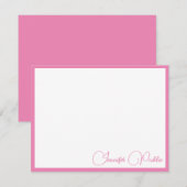 Roze Rand Typografie Script Naam Sjabloon Wit (Voorkant / Achterkant)