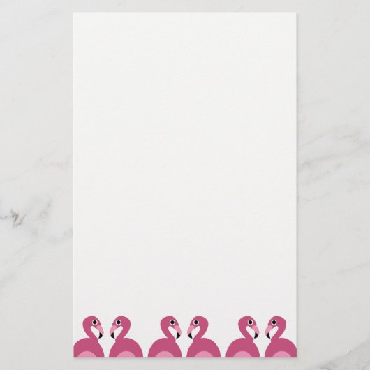 Roze rand van de Flamingos - Stationery Letterhead Briefpapier (Voorkant)
