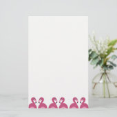 Roze rand van de Flamingos - Stationery Letterhead Briefpapier (Staand voorkant)