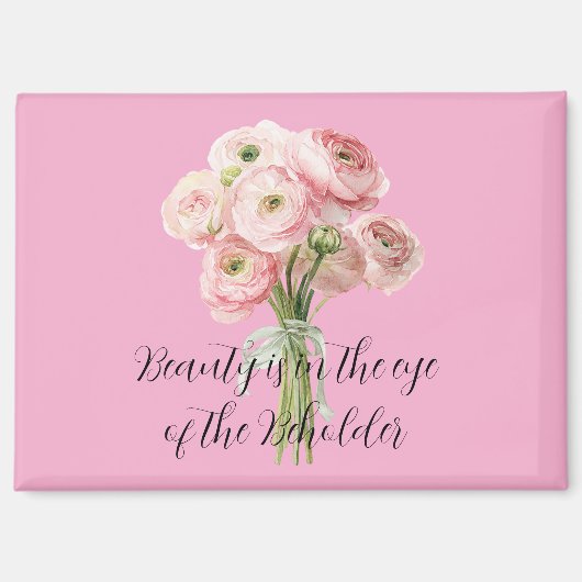 Roze Ranunculus Bloemen   Magneet (Voorkant)