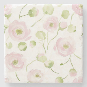 Roze Ranunculus Bloemen Stenen Onderzetter