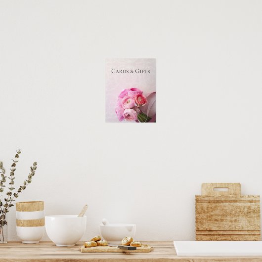 Roze ranunculus bouquet poster (Keuken)
