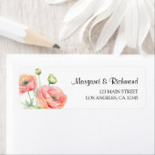 Roze Ranunculus Floral Wedding Retour Adres Etiket (Insitu)