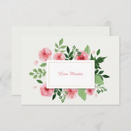 Roze Ranunculus Flowers Hartelijk dank Bedankkaart (Voorkant / Achterkant)