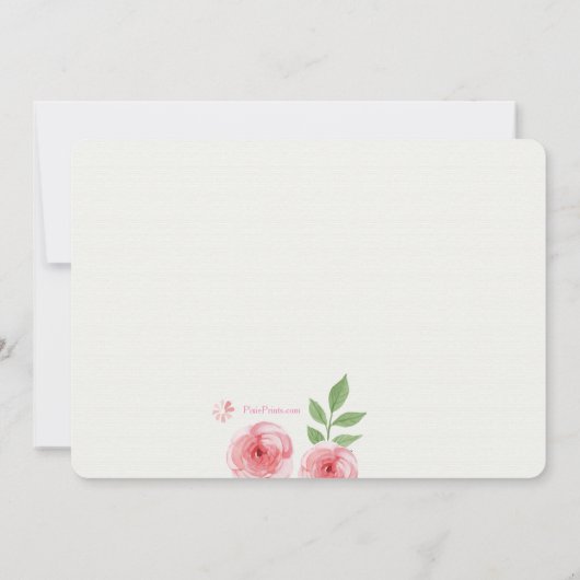 Roze Ranunculus Flowers Moederdag Kaart (Achterkant)