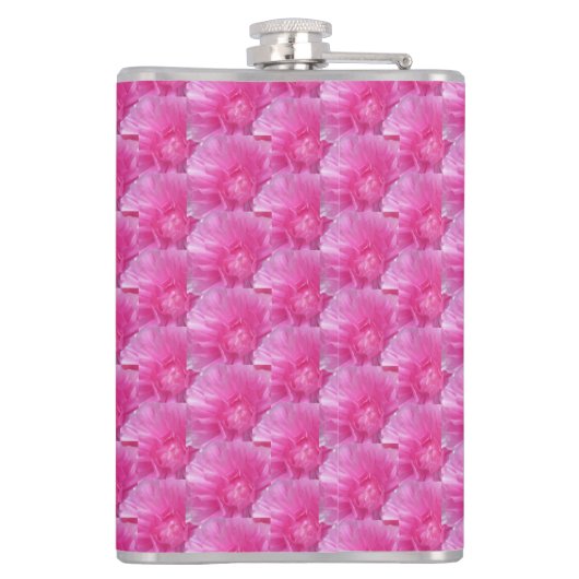 Roze Ranunculus – Modern bloemmotief Heupfles (Achterkant)